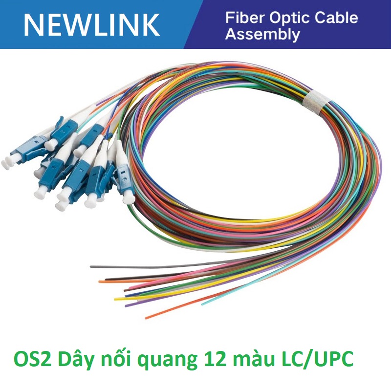 Dây nối quang 12 màu bó mềm LC/UPC Simplex 9/125 Single-mode Newlink